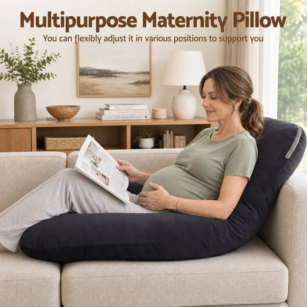 G-Shaped Pregnancy Pillow Full Body Maternity Support Cushion Side Sleeper Back