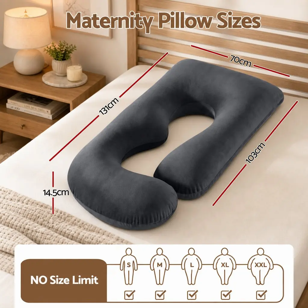 G-Shaped Pregnancy Pillow Full Body Maternity Support Cushion Side Sleeper Back