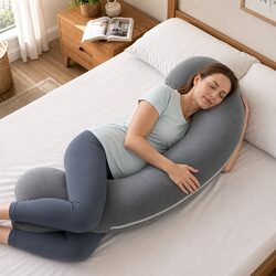 L-Shaped Maternity Body Pillow with Ergonomic Design