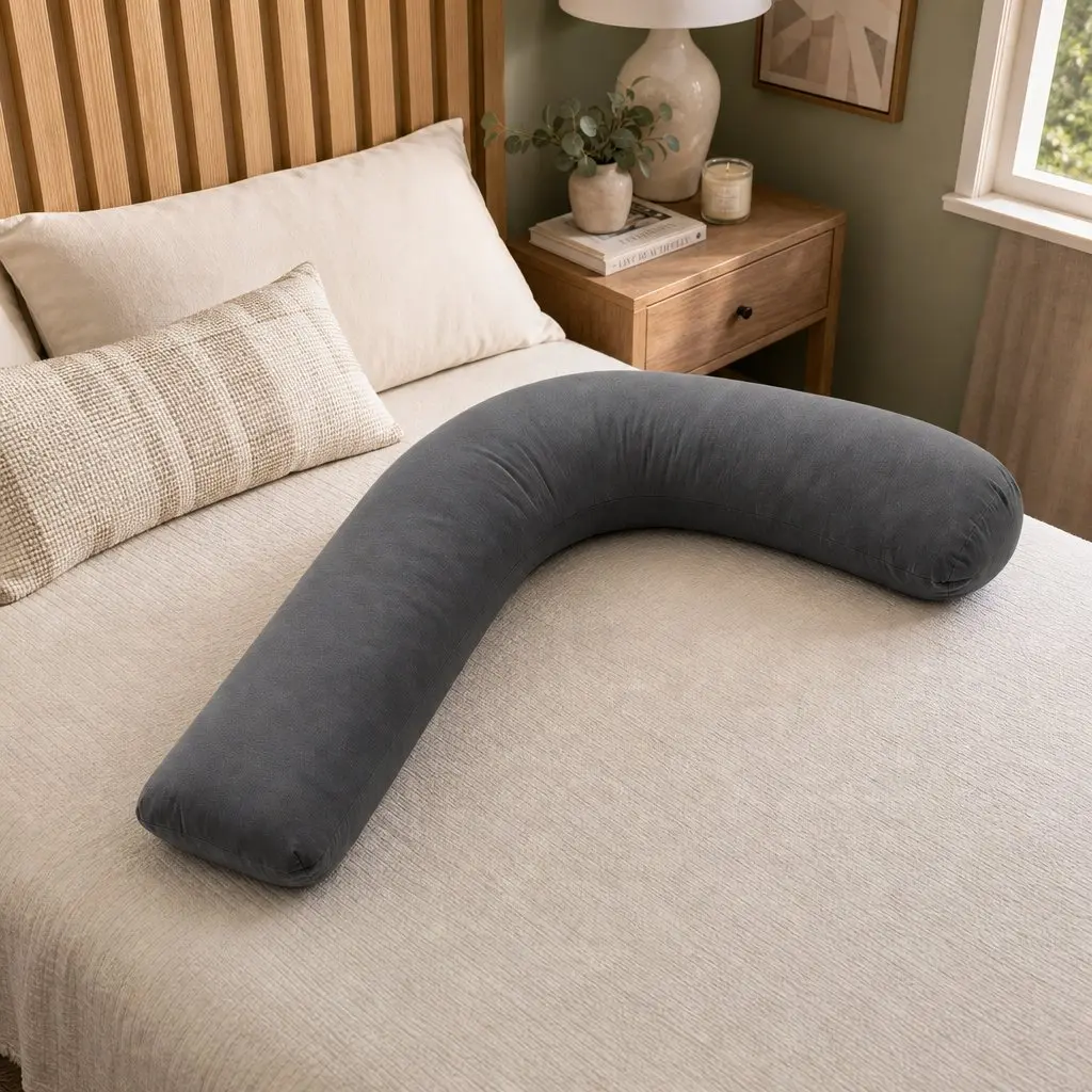 L-Shaped Pregnancy Pillow Side Sleeping Maternity Body Support 63 x 115 cm