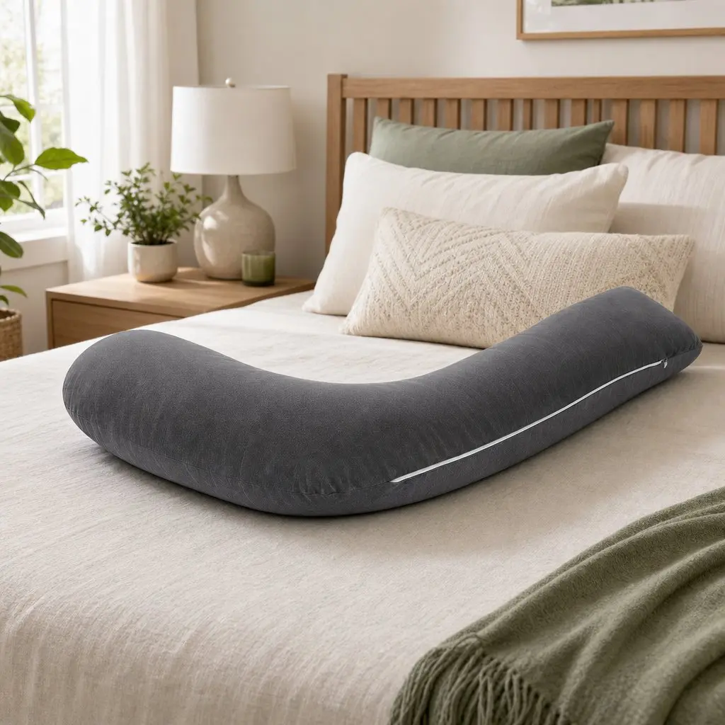 L-Shaped Pregnancy Pillow Side Sleeping Maternity Body Support 63 x 115 cm