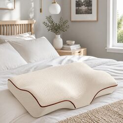 Memory Foam Pillow Ergonomic Butterfly Neck Cervical Support Dual Height