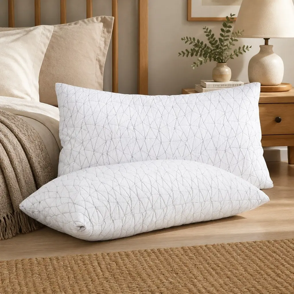 King Size Twin Pack Memory Foam Pillows