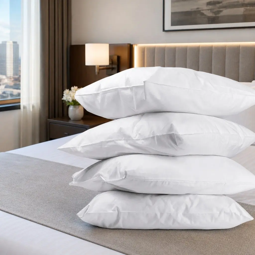 Bed Pillow Set 4 Pack Family Hotel Standard 48x73cm Firm Medium Pillows