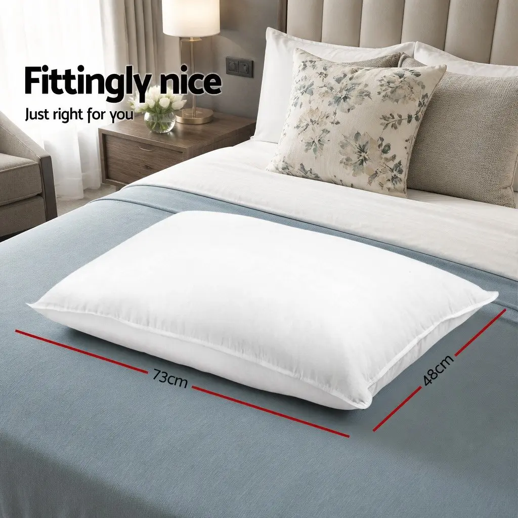 Bed Pillow Set 4 Pack Family Hotel Standard 48x73cm Firm Medium Pillows