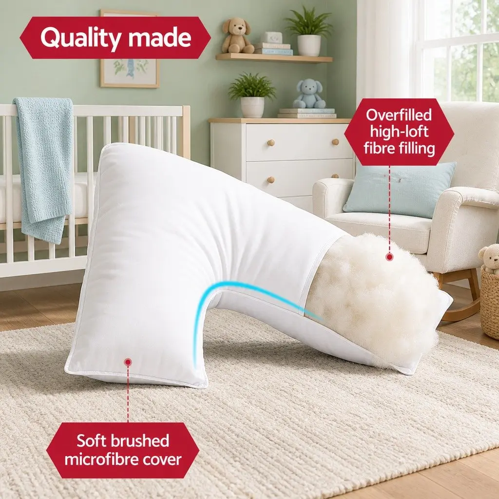 V Shape Body Pillow for Sleeping and Nursing 58 x 35 x 18cm