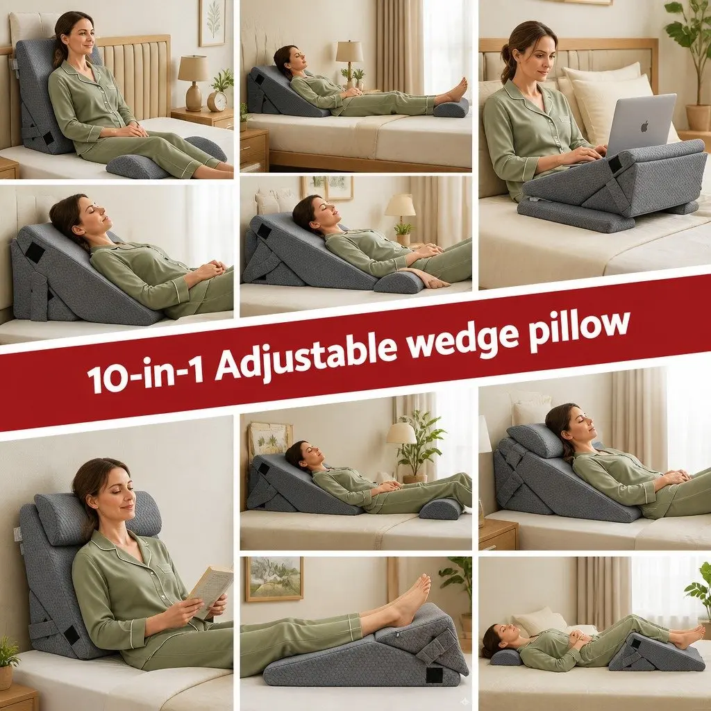 Adjustable Wedge Pillow in Grey