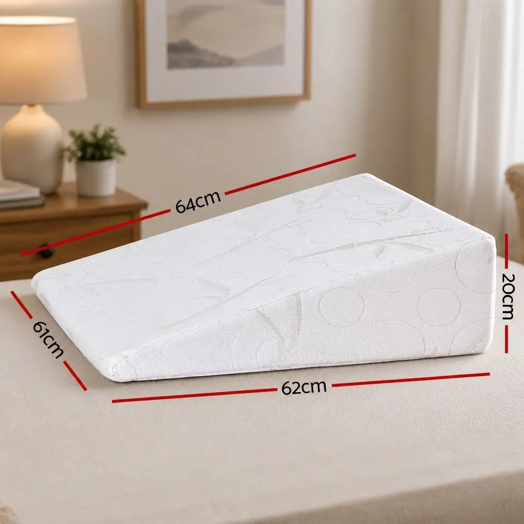 Wedge Pillow for Elevated Sleeping Ergonomic Support 61 x 62 x 20cm