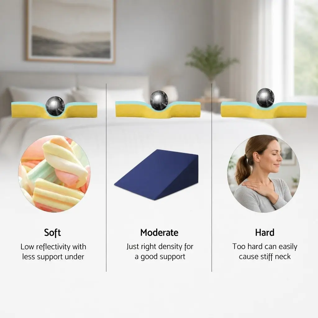 Bed Wedge Support Pillow for Back and Legs 62 x 64 x 30cm Blue Memory Foam