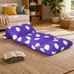 Kids Foldable Floor Lounger Pillow Cushion Large Purple Reading Bedroom