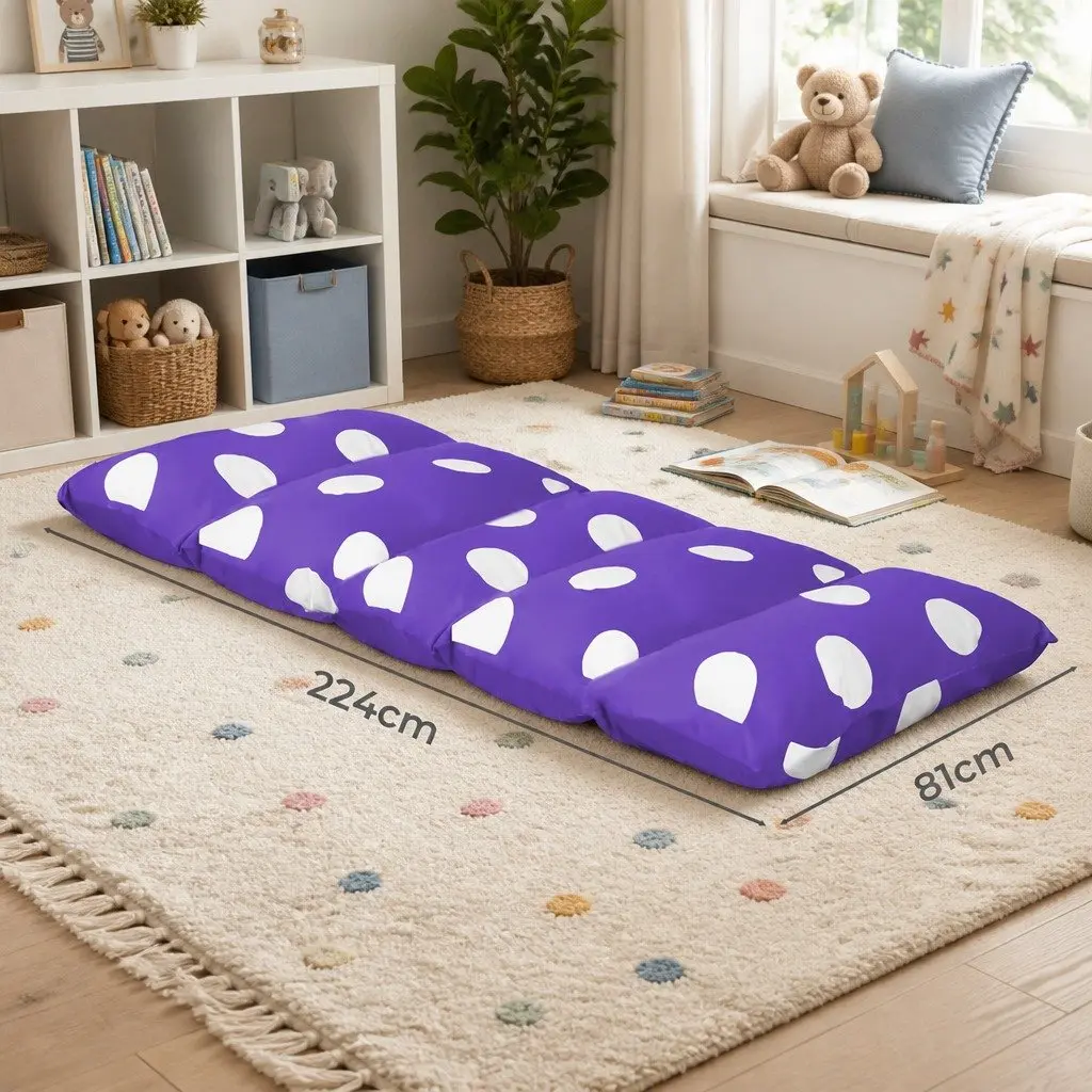 Kids Floor Lounger Pillow Cushion Large Purple Reading Bedroom