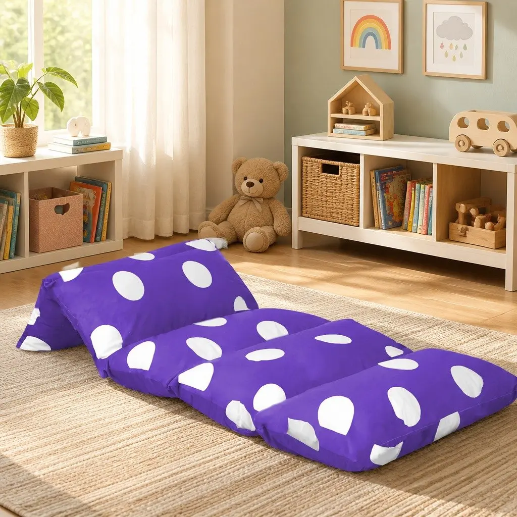 Kids Floor Lounger Pillow Cushion Large Purple Reading Bedroom