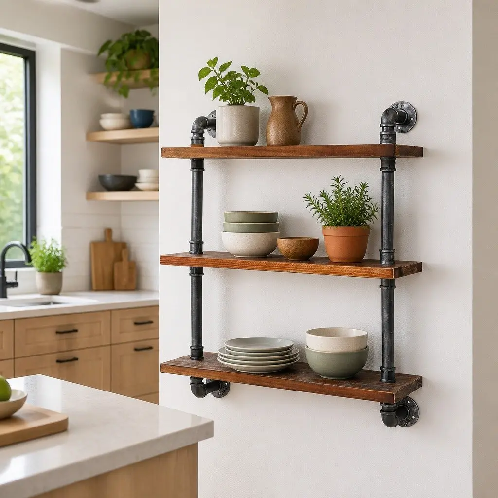 3-Tier Industrial Pipe Shelf