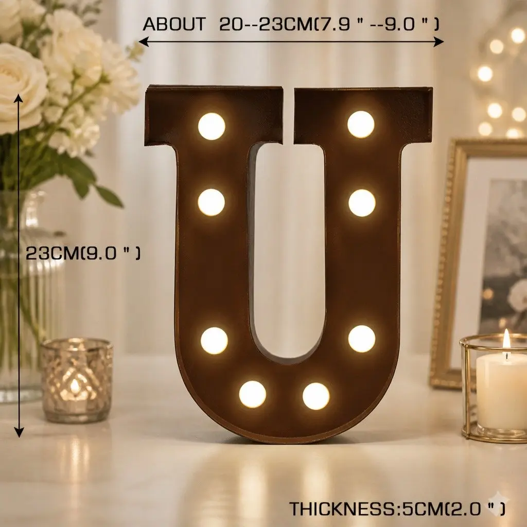 LED Metal Letter Lights Free Standing Marquee Alphabet Numbers Wedding Party
