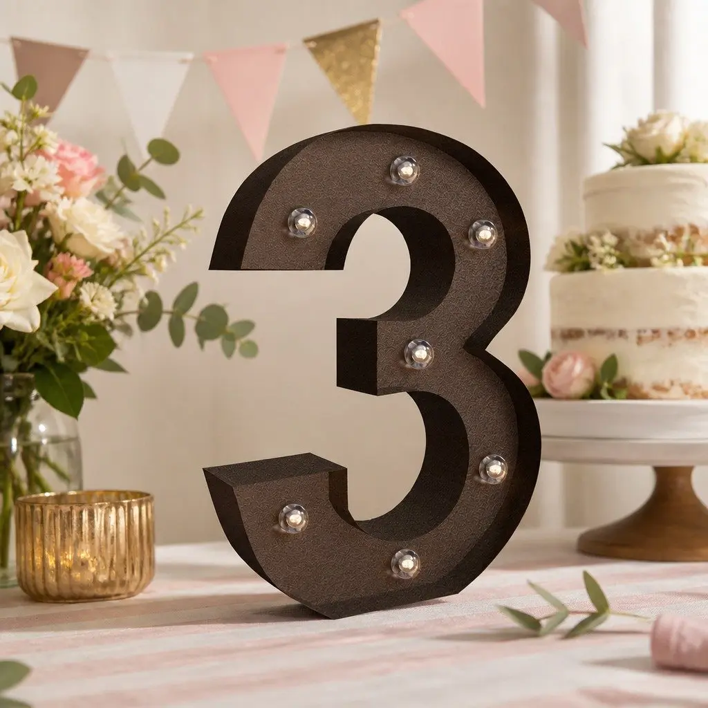 LED Metal Letter Number Lights Home Decoration Free Standing