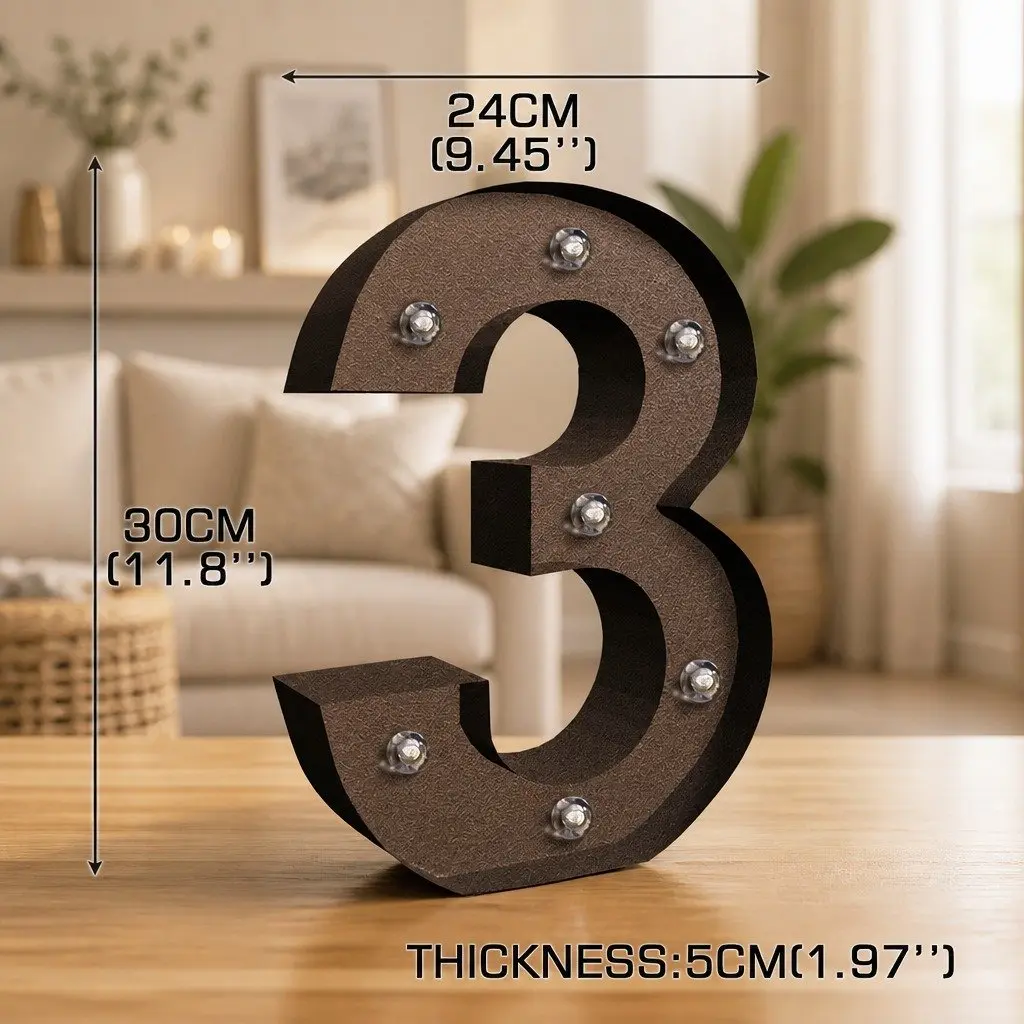 LED Metal Letter Number Lights Home Decoration Free Standing