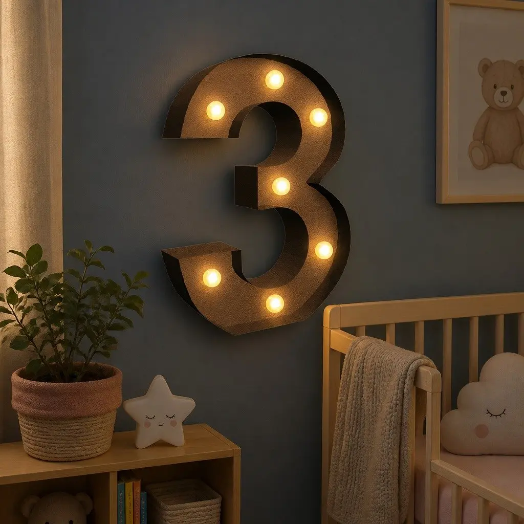 LED Metal Letter Number Lights Home Decoration Free Standing