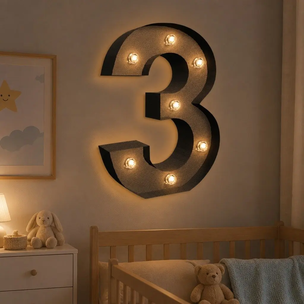 LED Metal Letter Number Lights Home Decoration Free Standing