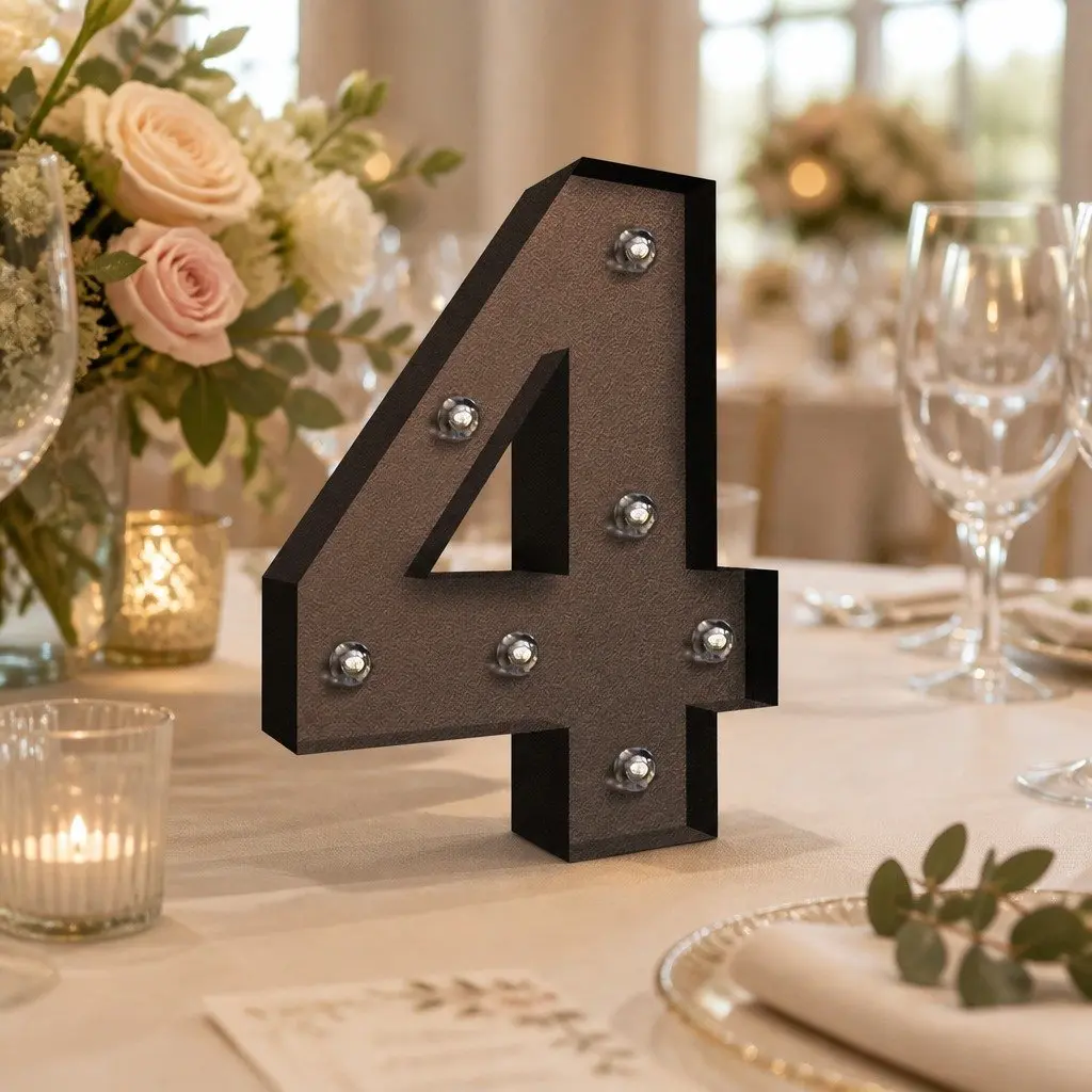 LED Metal Number Light for Party Wedding Decoration 12 Inch