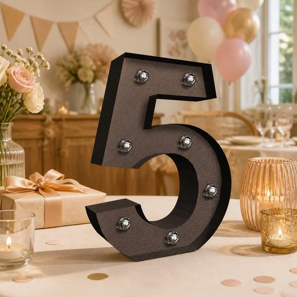 LED Metal Number Lights Free Standing Marquee Display Wedding Party Decoration