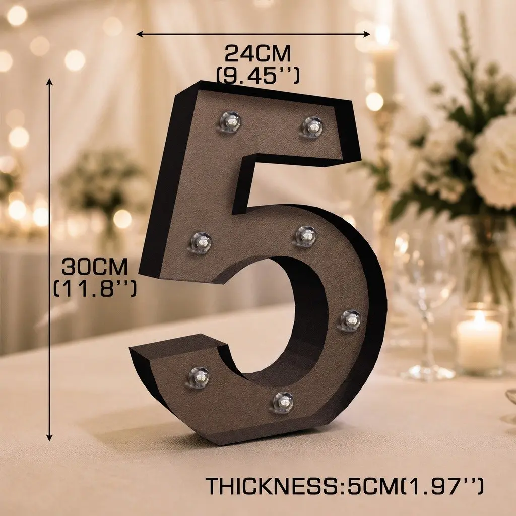 LED Metal Number Lights Free Standing Marquee Display Wedding Party Decoration