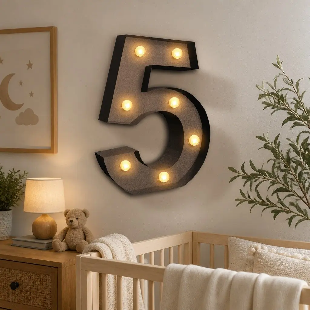 LED Metal Number Lights Free Standing Marquee Display Wedding Party Decoration