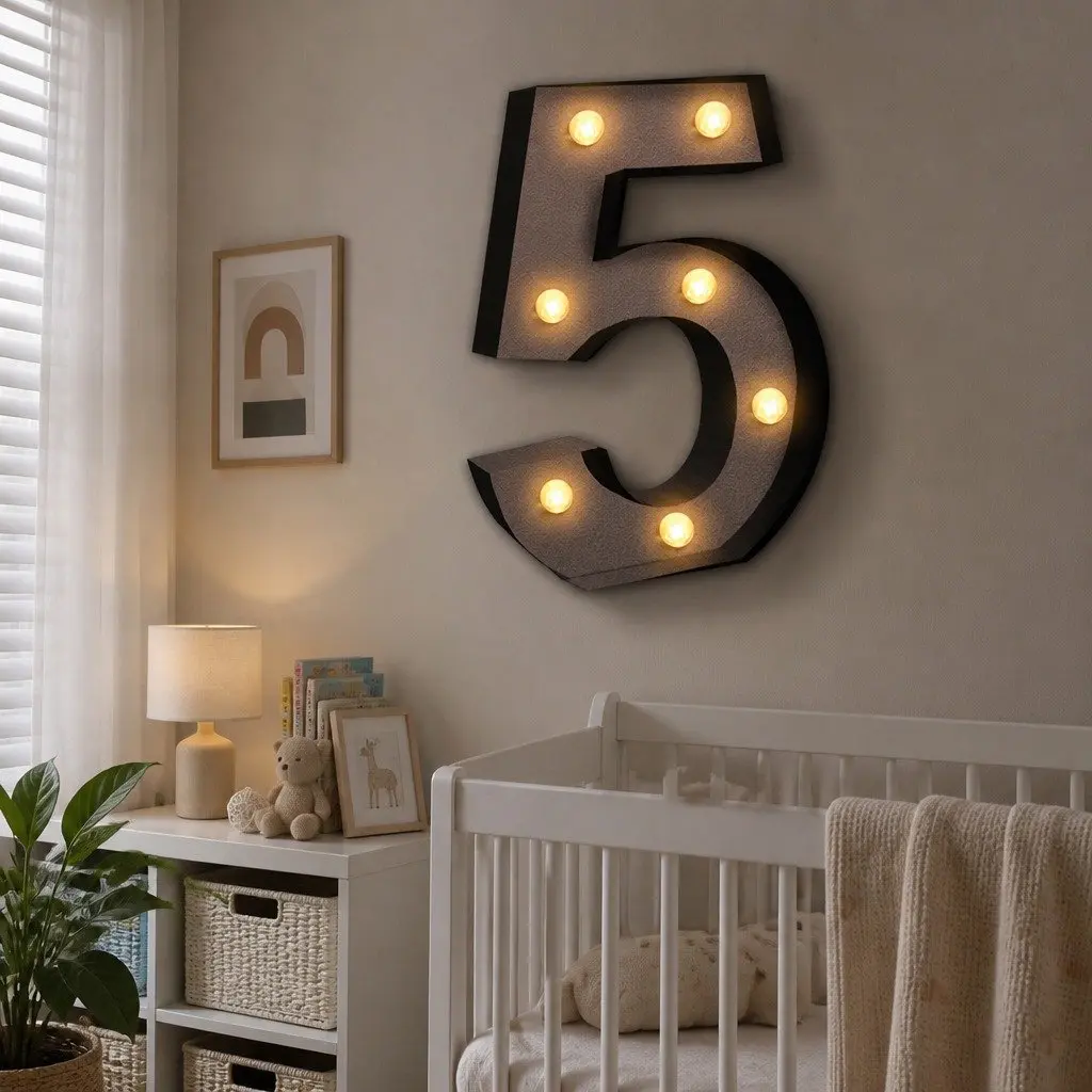 LED Metal Number Lights Free Standing Marquee Display Wedding Party Decoration