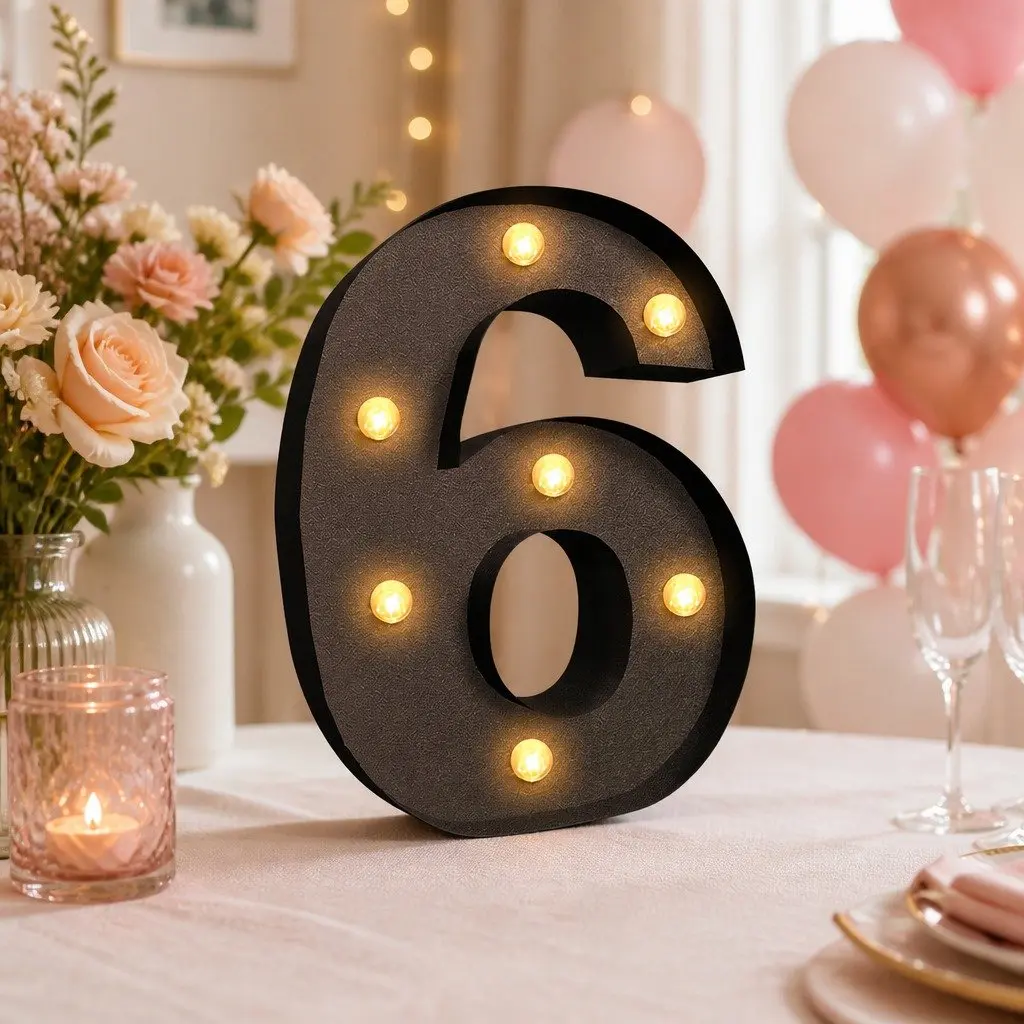 LED Metal Number Lights Home Decor Freestanding Size