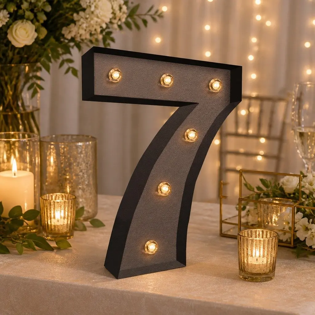 LED Letter Number Lights Free Standing Metal Marquee Party Wedding Home Decor