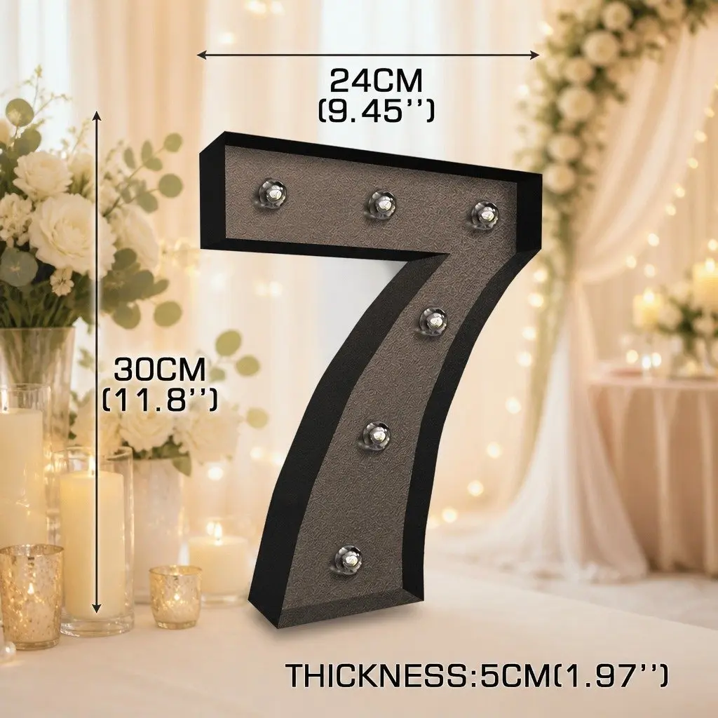 LED Letter Number Lights Free Standing Metal Marquee Party Wedding Home Decor