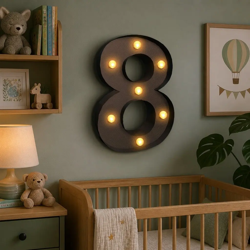 LED Number Lights Free Standing Metal Marquee Party Wedding Home Decoration