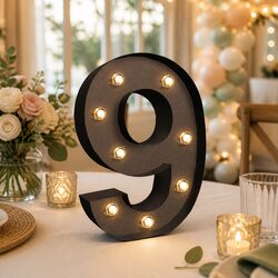 LED Metal Letter Number Light Free Standing Home Party Wedding Decor Display