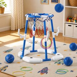 Kids 2-in-1 Basketball Hoop & Ring Toss Activity Specs