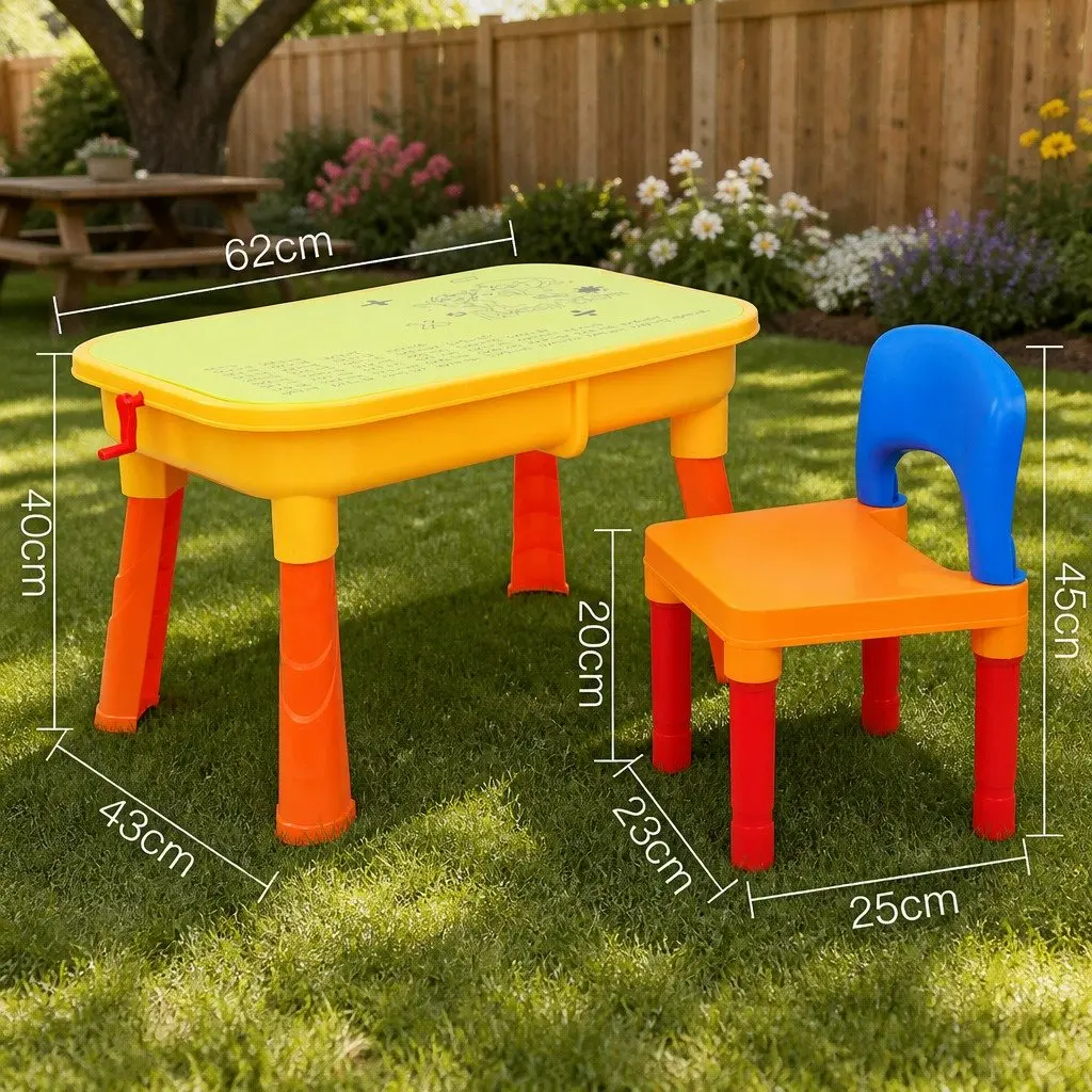 Kids Sand and Water Table Play Set Outdoor Use 62 x 43 x 53cm