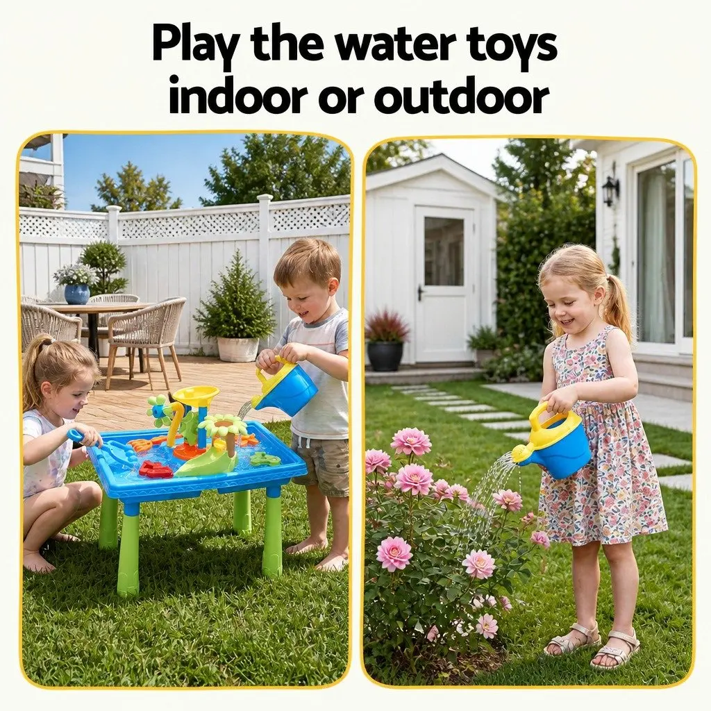 Ride On Digger Toy Outdoor Play Set with Sand Water Table for Kids