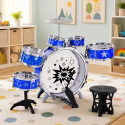 Kids 11-Piece Drum Set: Blue Musical Instrument