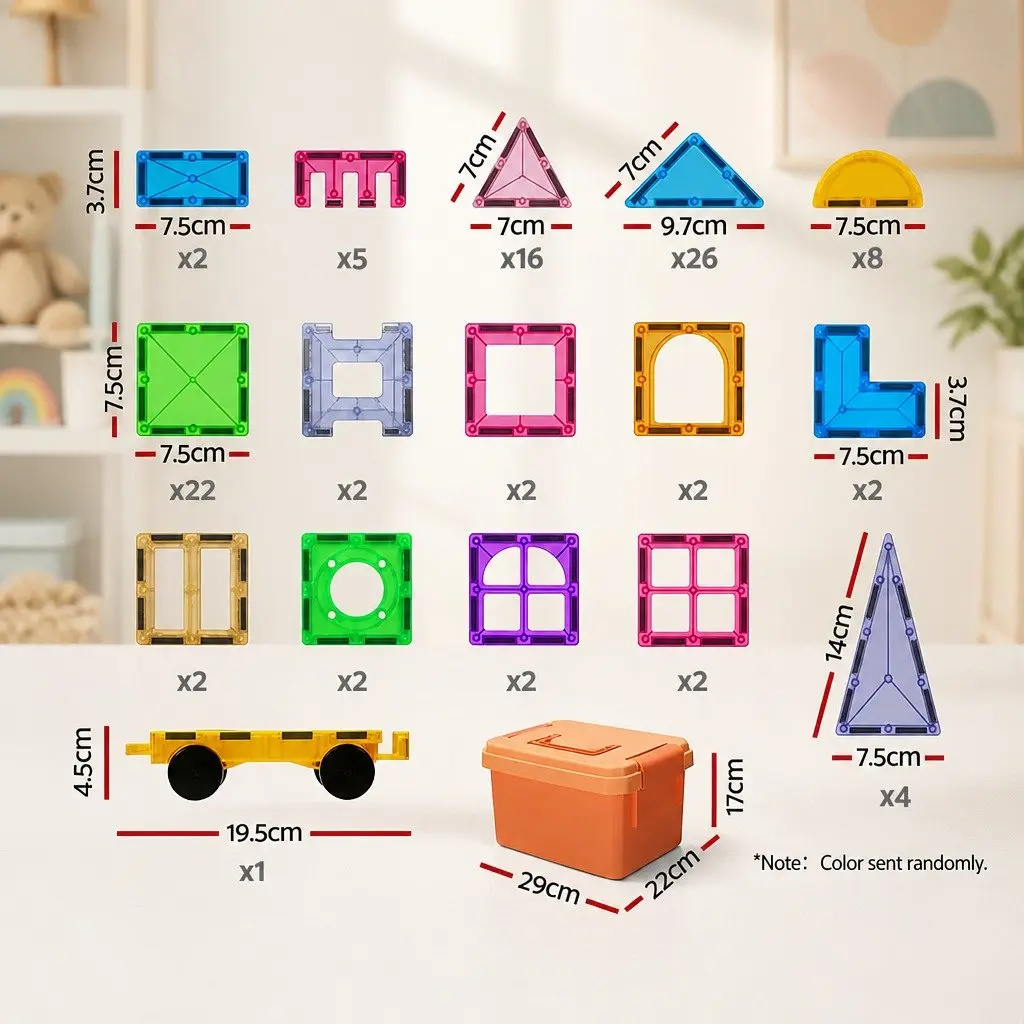 Magnetic Tiles Building Blocks 100pcs Kids Educational Construction Toys STEM