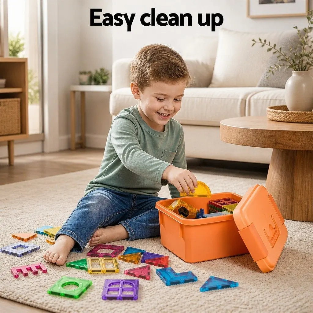 Magnetic Tiles Building Blocks Set 120pcs Kids STEM Educational Toy Playset