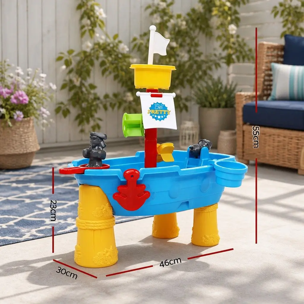 Kids Sand Water Table Outdoor Play Set Blue 30cm x 46cm x 55cm