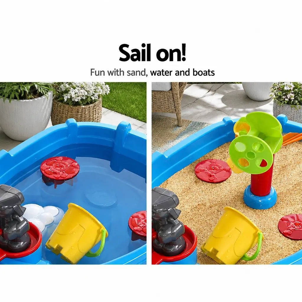 Kids Sand Water Table Outdoor Play Set Blue 30cm x 46cm x 55cm