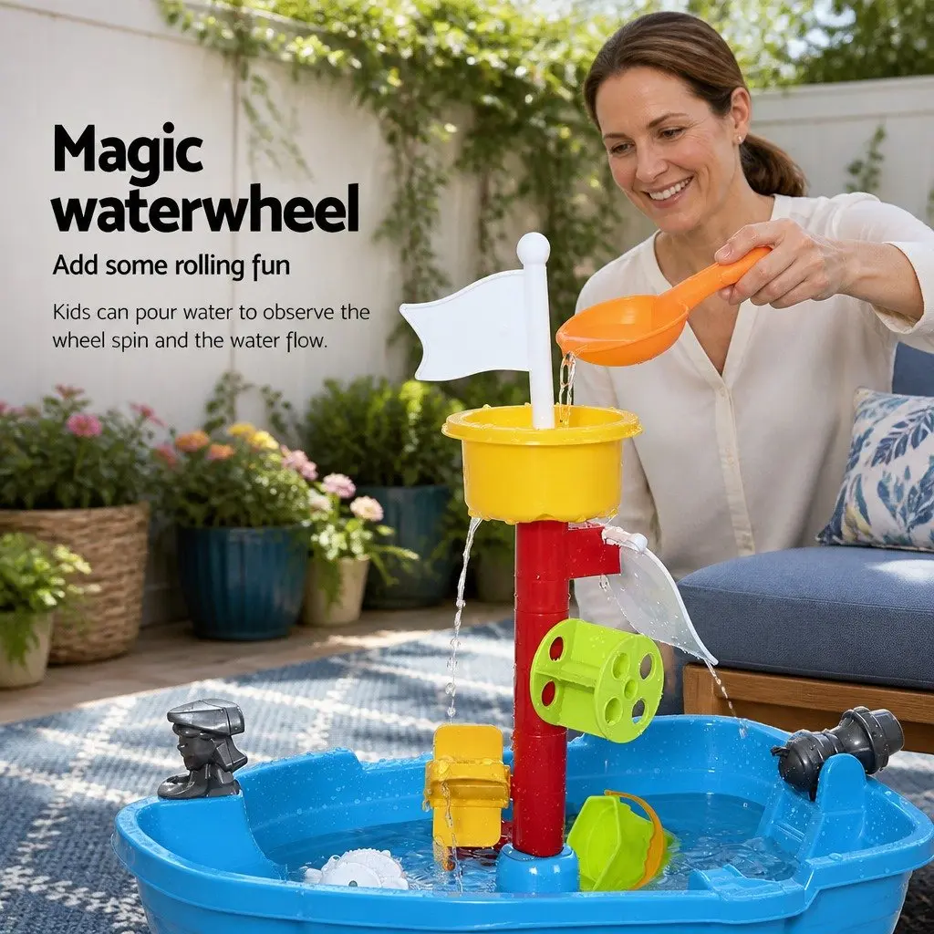 Kids Sand Water Table Outdoor Play Set Blue 30cm x 46cm x 55cm