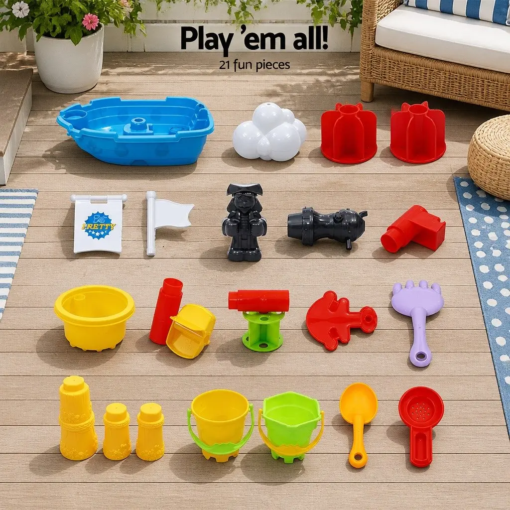Kids Sand Water Table Outdoor Play Set Blue 30cm x 46cm x 55cm