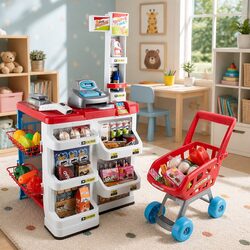Comprehensive Kids Supermarket Playset with 24 Accessories
