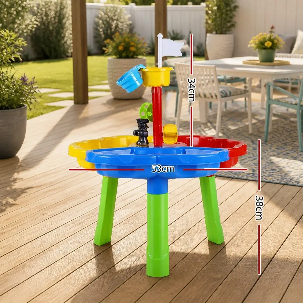 Kids Sand Water Table Outdoor Play Set Beach Toy Pretend Play Blue 3+