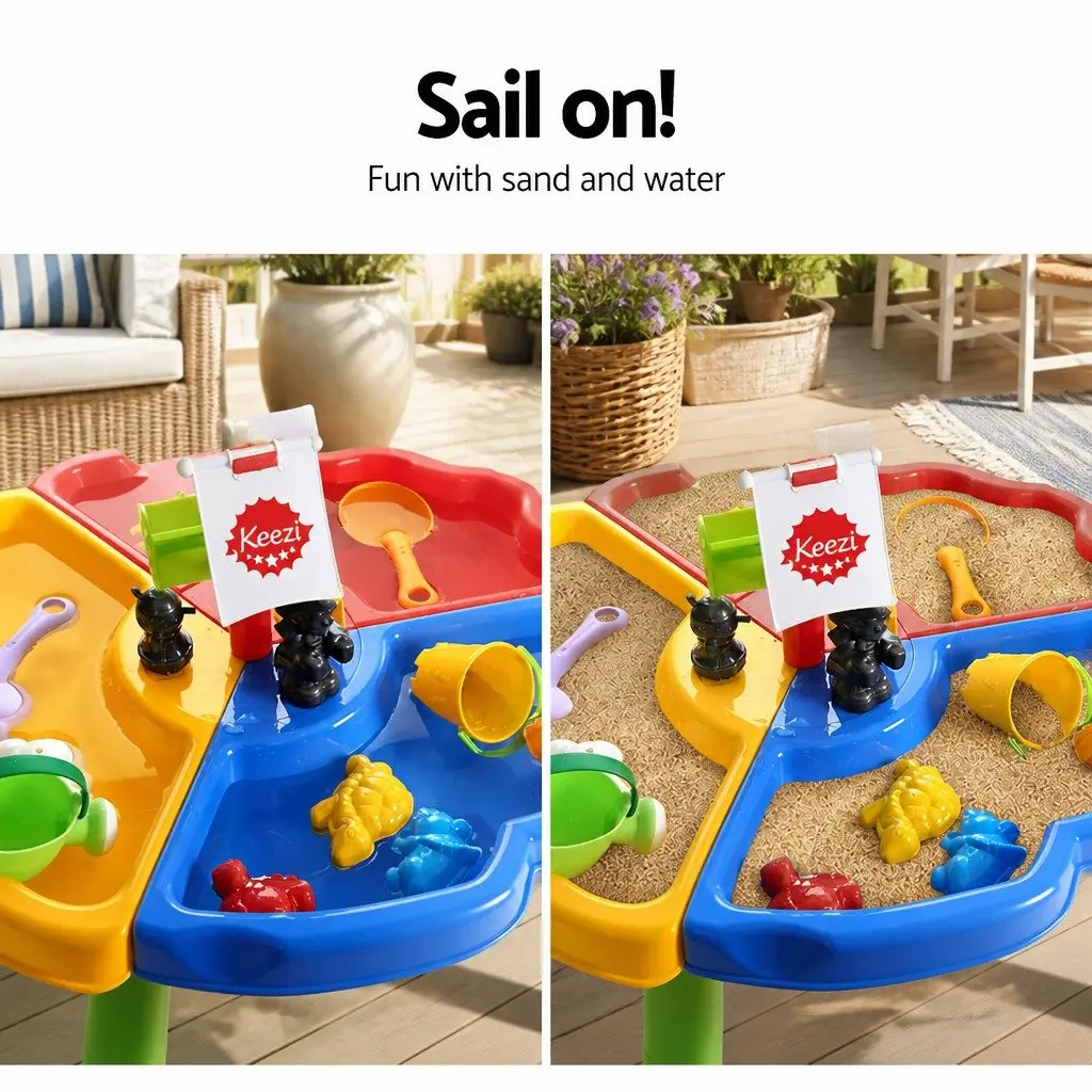 Kids Sand Water Table Outdoor Play Set Beach Toy Pretend Play Blue 3+