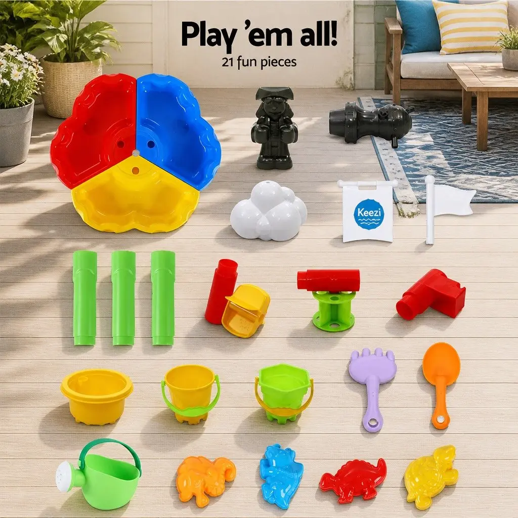 Kids Sand Water Table Outdoor Play Set Beach Toy Pretend Play Blue 3+