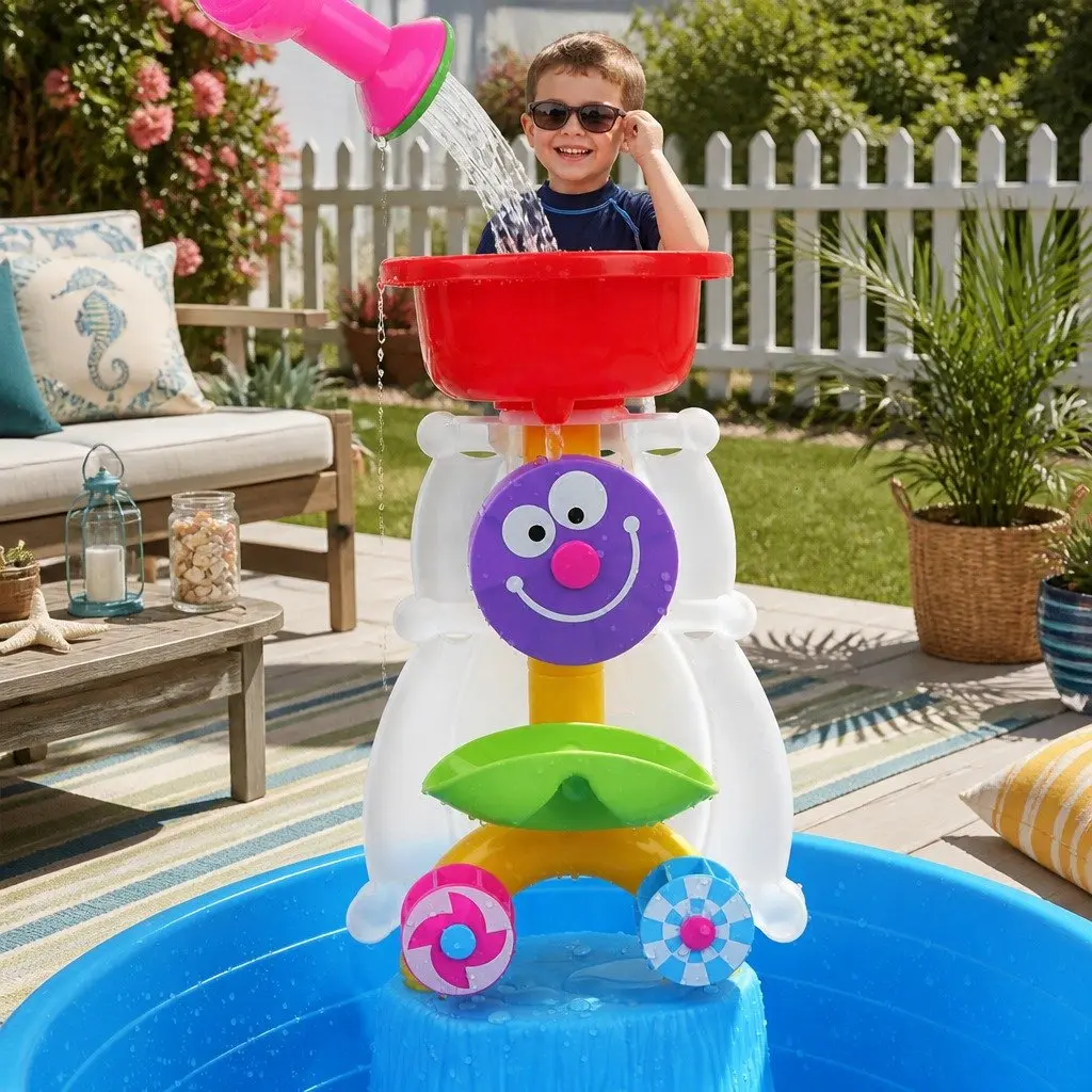 Sand Water Table Outdoor Play Set for Kids 3 Years Pirate Ship Theme Multi-coloured