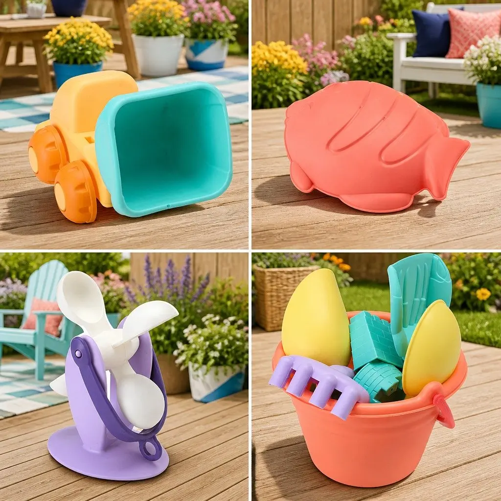 Kids Sand and Water Table Play Set with Beach Truck Windmill Bucket Shovel 16pc