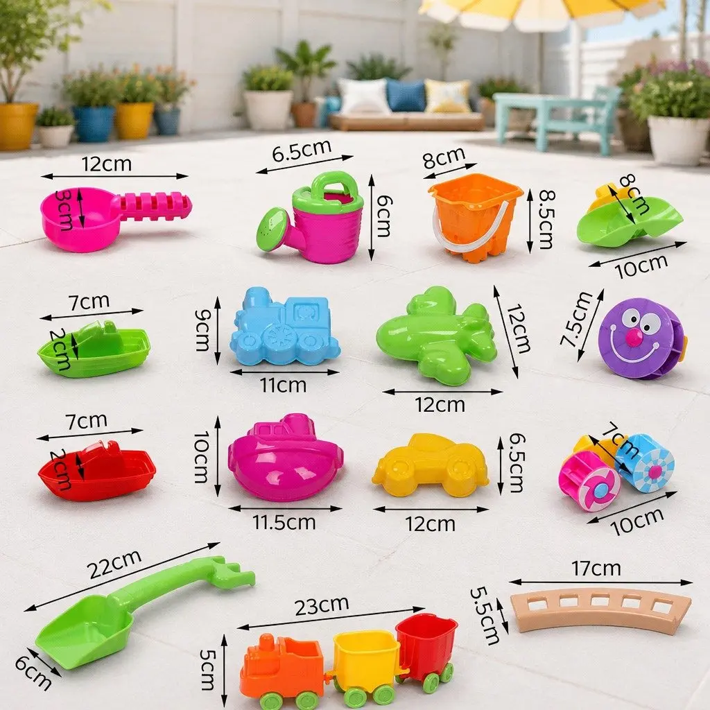 Sand and Water Table Play Set for Kids Outdoor Use with Umbrella 26 Piece