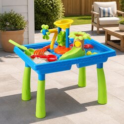 Kids Sand and Water Table Windmill Shovel Outdoor Sandpit Beach Play Toys Set